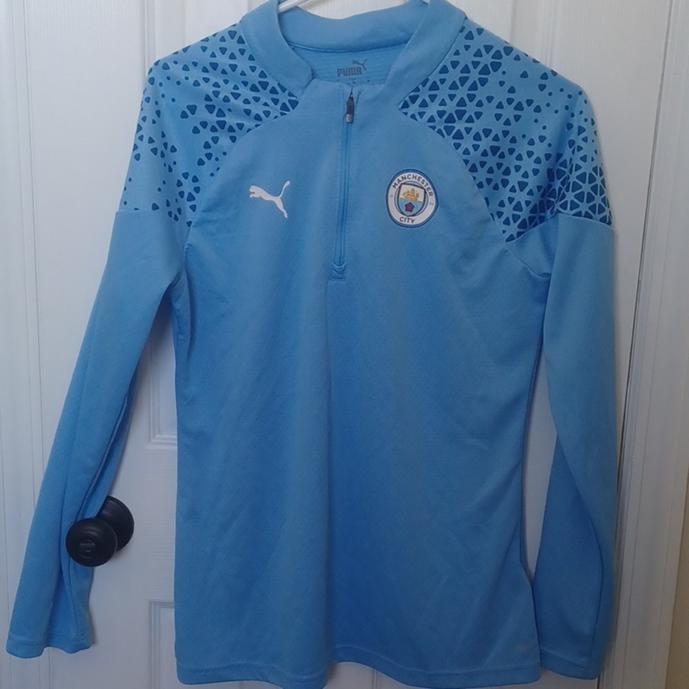 Puma Sky Blue Long Sleeve  UK MANCHESTER Soccer Jersey